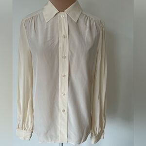Tory Burch Ivory Button-Down Blouse